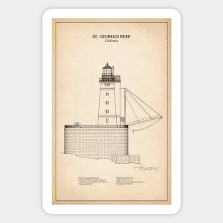 St. George Reef Lighthouse - California - SD Sticker